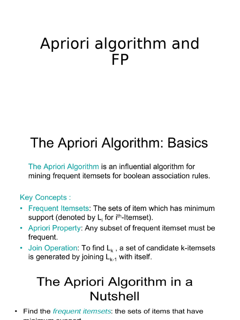 Apriori Algorithm and FP | PDF