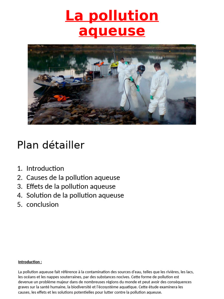Causes et solutions de la pollution aqueuse | PDF | la pollution ...