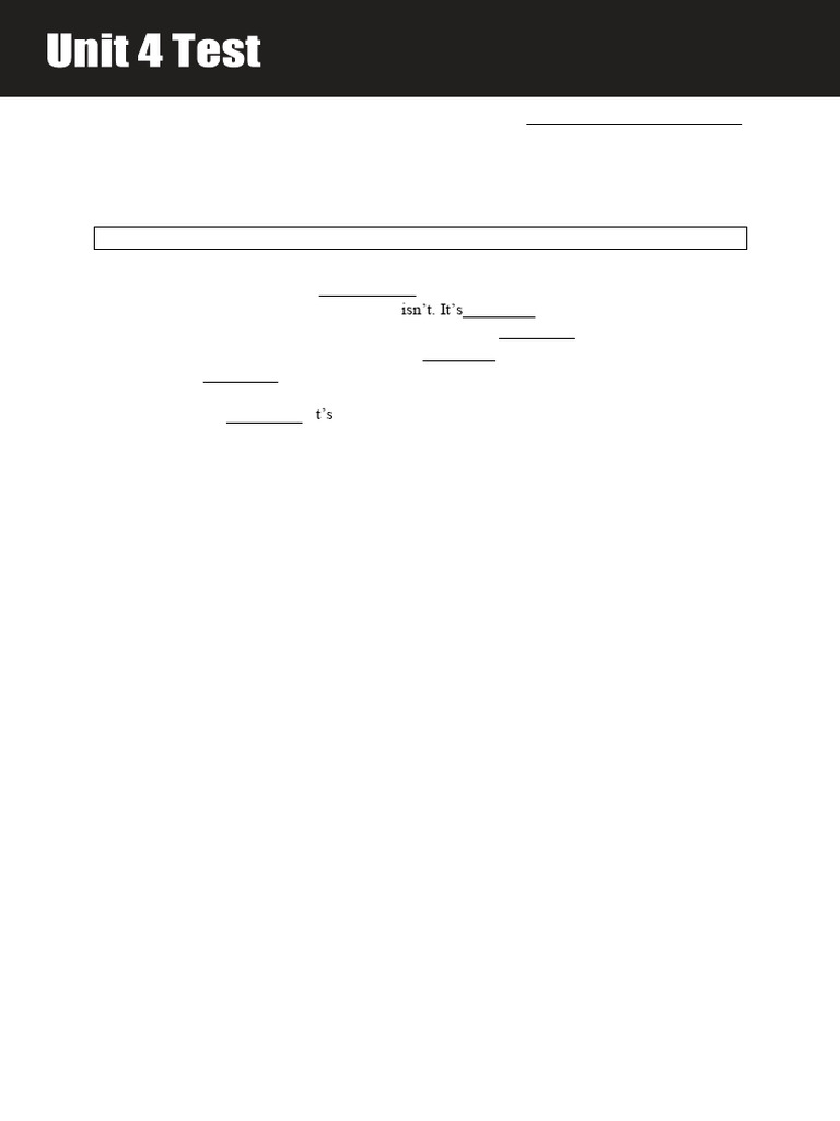 Impact Level 3 Unit 4 Test 0 | PDF | Textiles | Secondary Sector Of The ...