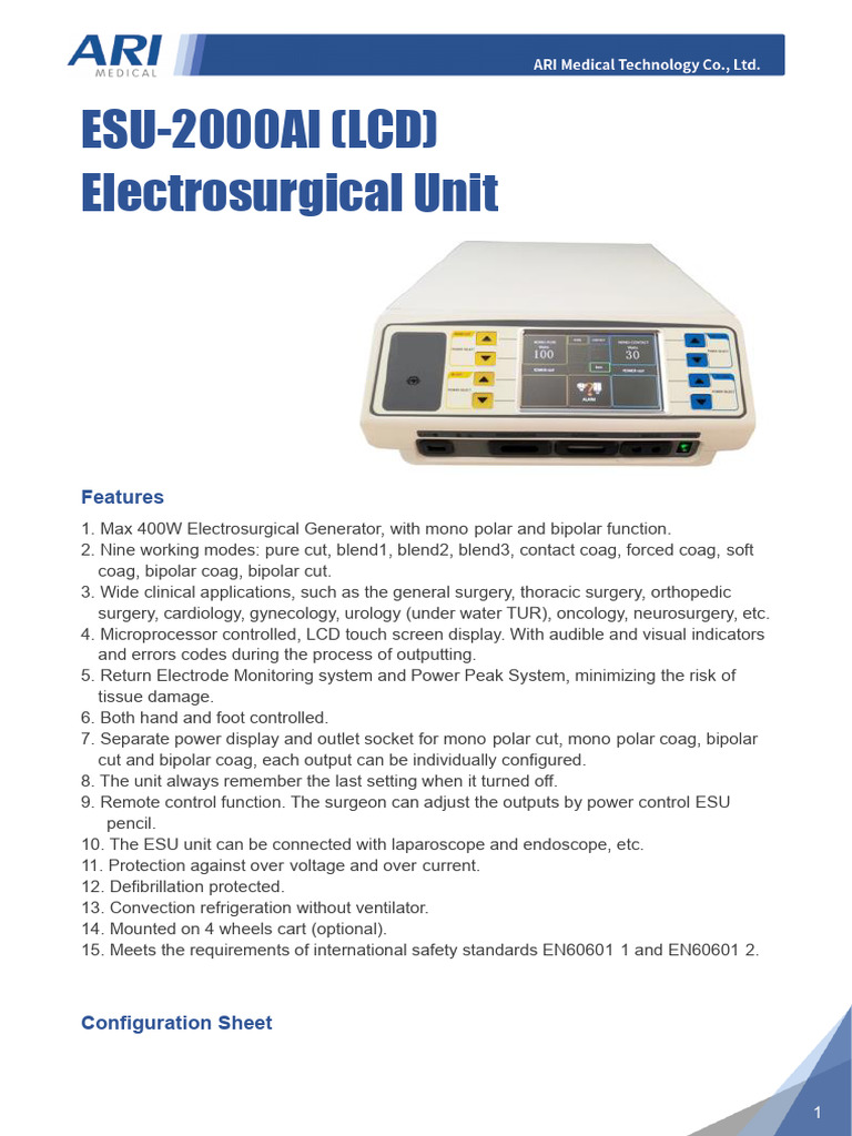 Advanced Electrosurgical Unit Overview | PDF | Clinical Medicine ...