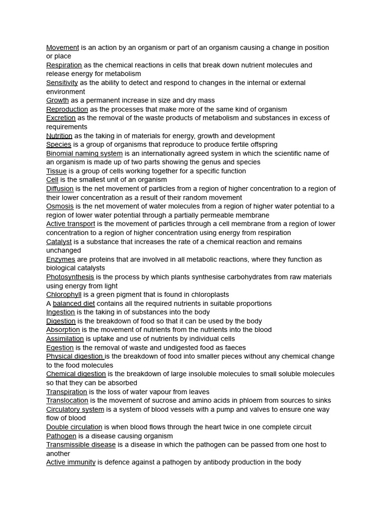 Key Biological Concepts Explained | PDF | Genetics | Allele