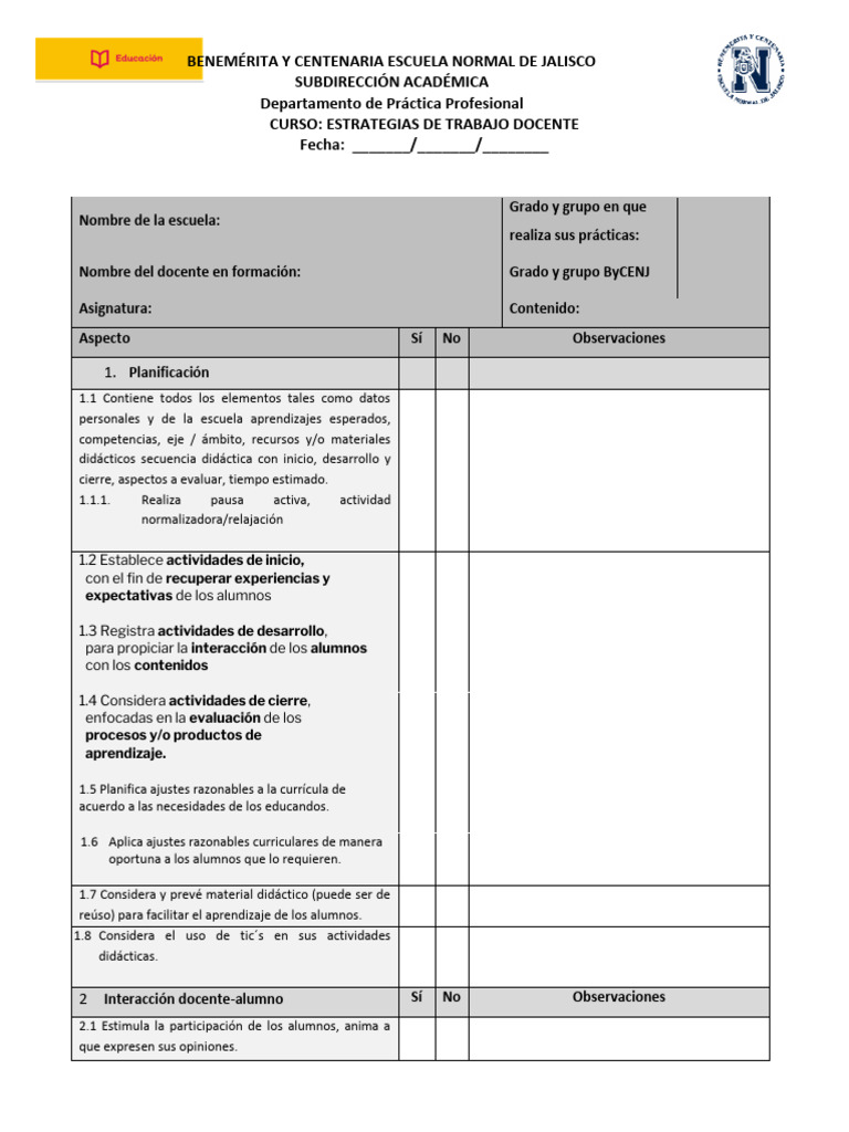 Evaluación de Estrategias Docentes | PDF | Aprendizaje | Maestros