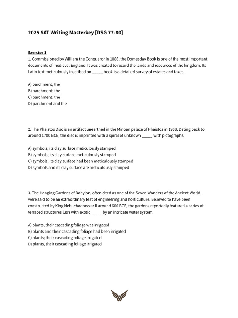 2025 SAT Writing Practice Exercises | PDF | Inflation