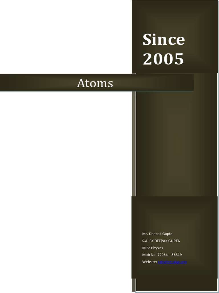 Overview of Atomic Structure Concepts | PDF | Atoms | Electron