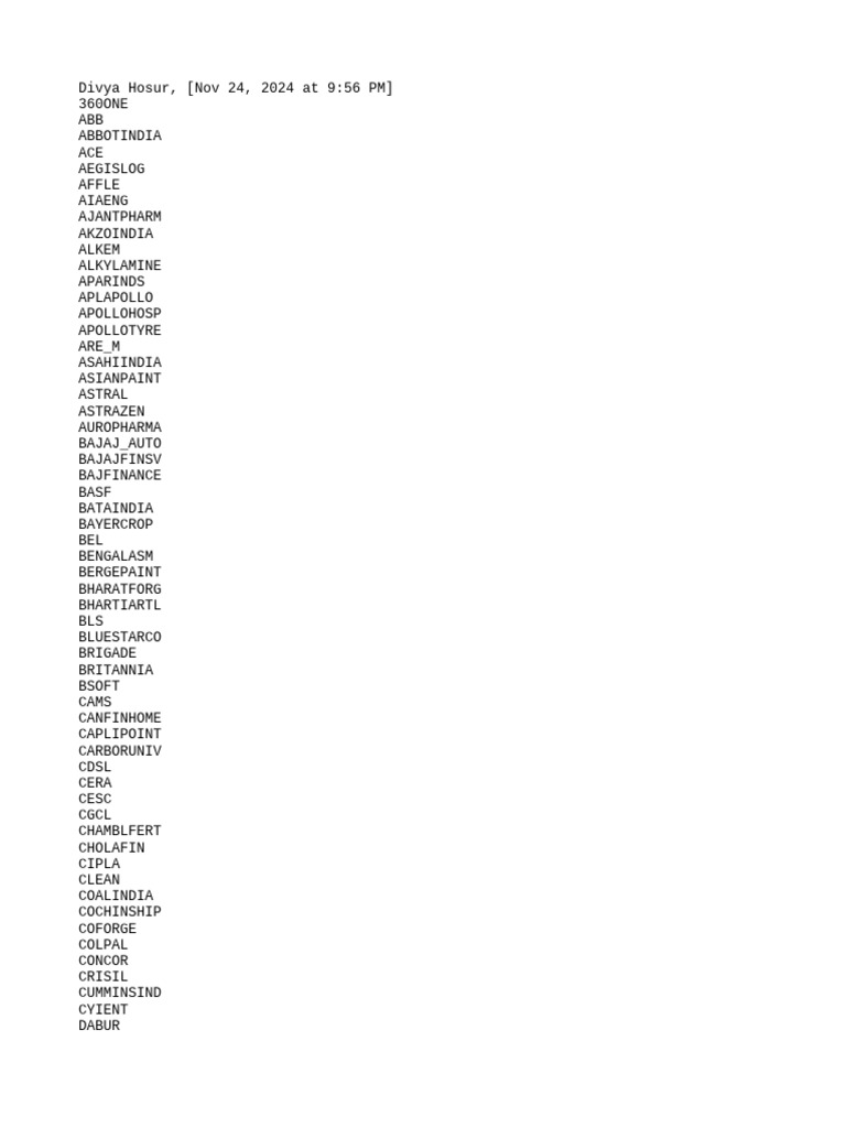 Stock Market Company Names List | PDF