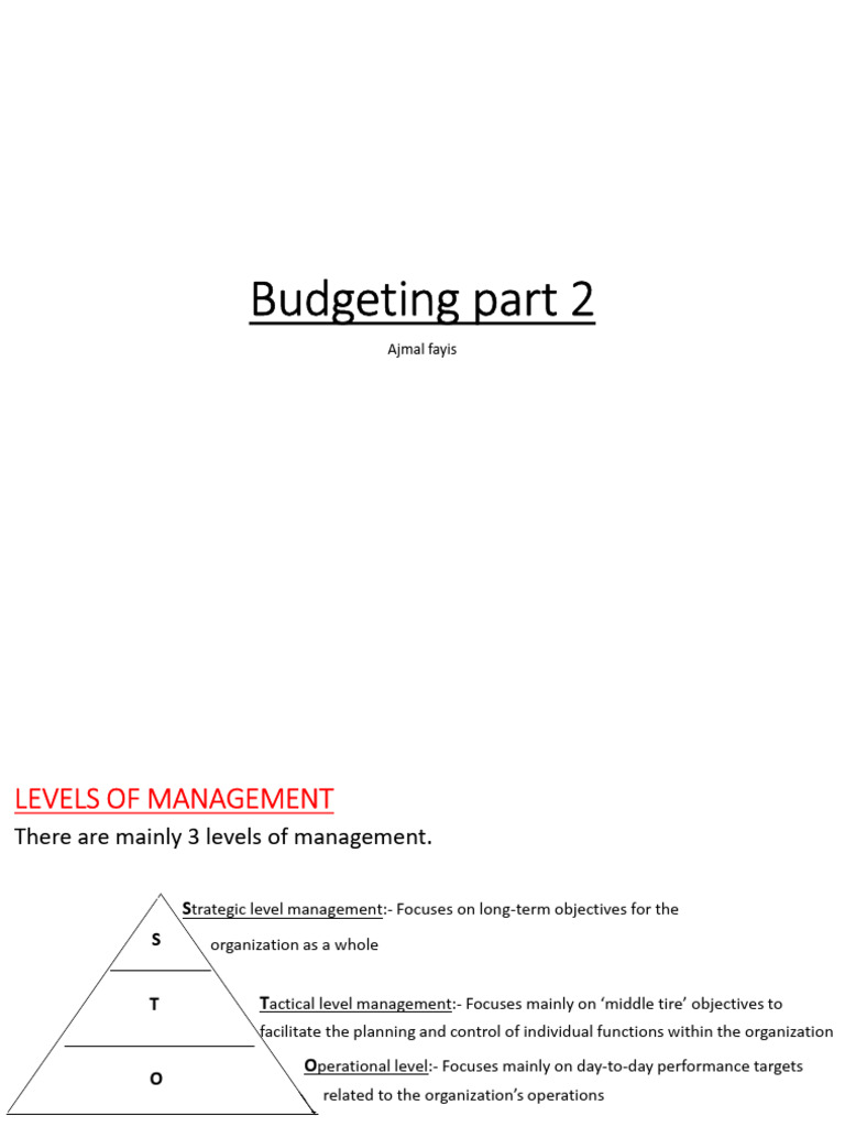 Budgeting Part 2 Pdf Budget Incentive