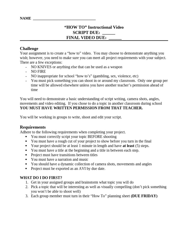 How to Create an Instructional Video | PDF