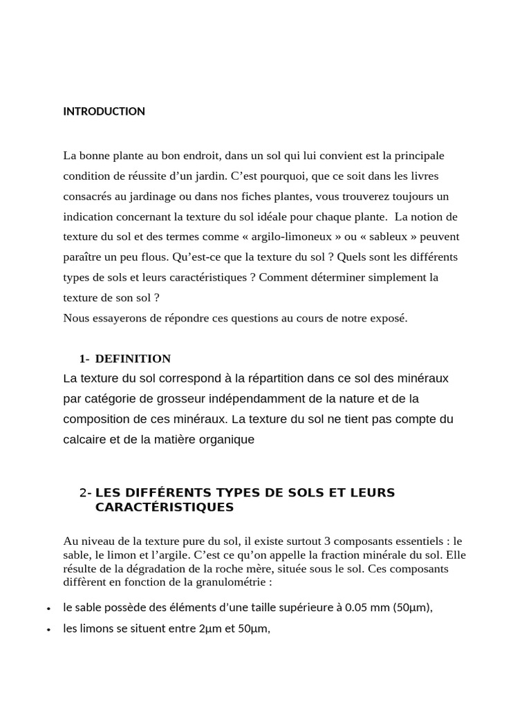 Comprendre la texture du sol | PDF | Sol (pédologie) | Limon