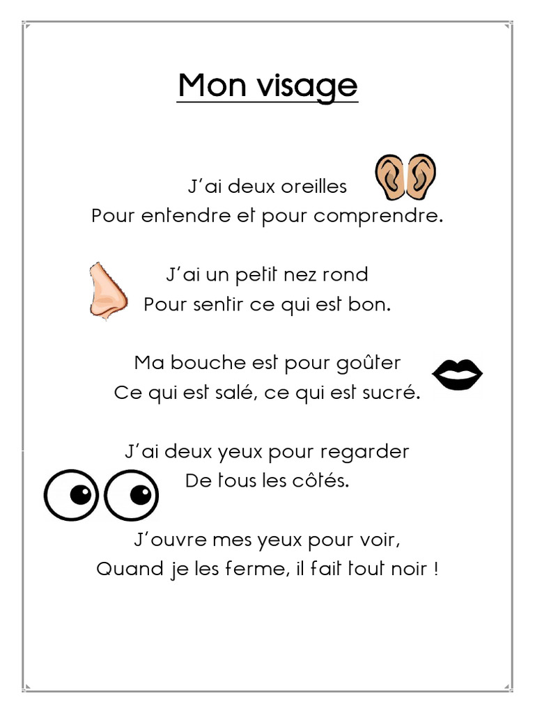 Comptine sur mon visage | PDF