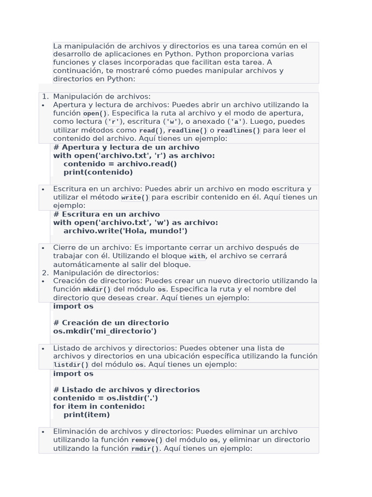 Manipulación de Archivos en Python | PDF | Archivo de computadora ...