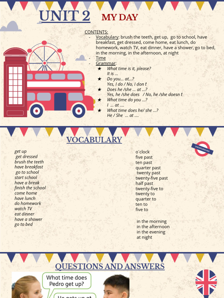 My Day Vocabulary and Questions | PDF