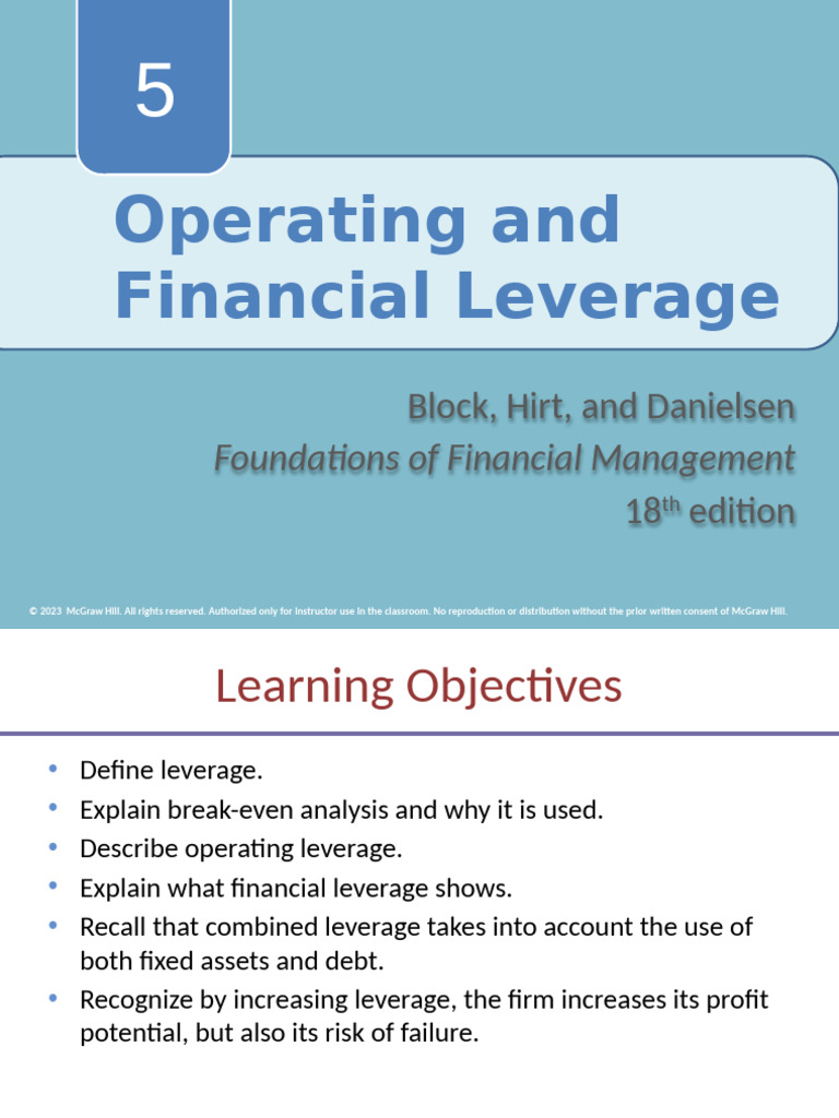 Understanding Operating and Financial Leverage | PDF | Leverage ...