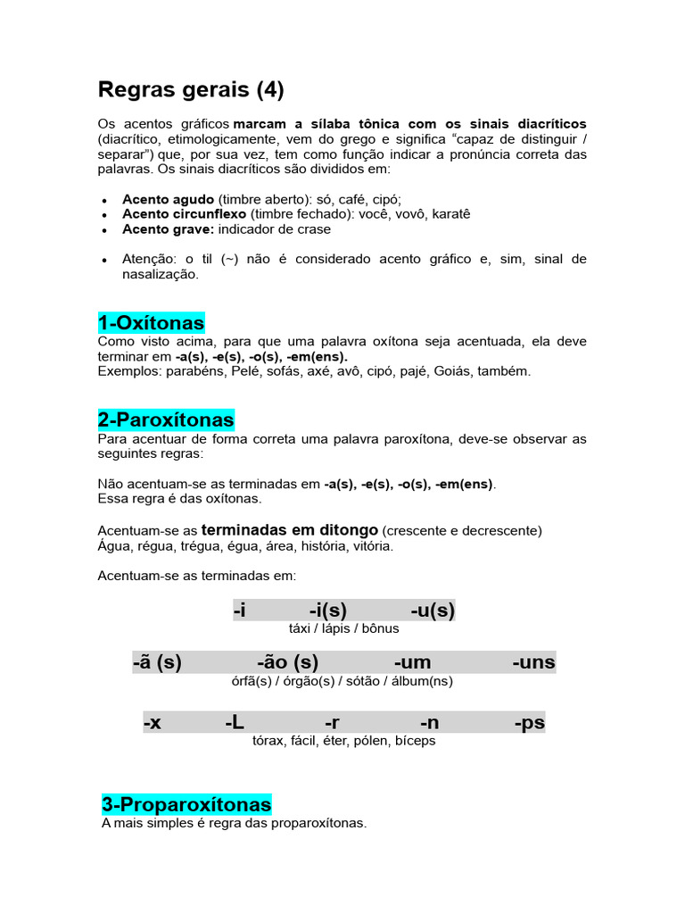 Regras de Acentuação Gráfica | PDF