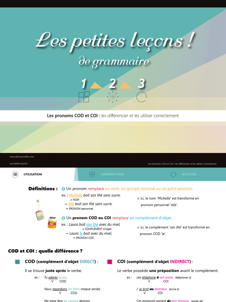 Différences entre COD et COI en français | PDF | Complément d'objet ...