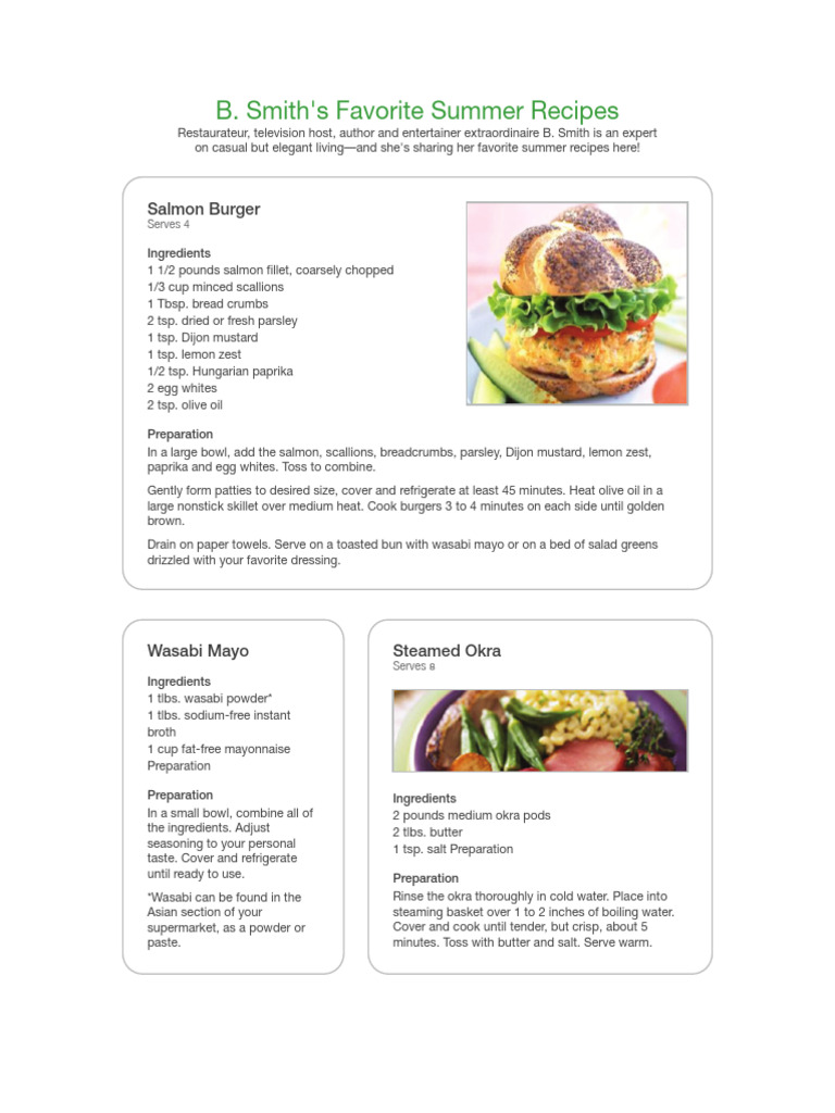 B. Smith's Summer Recipe Favorites | PDF