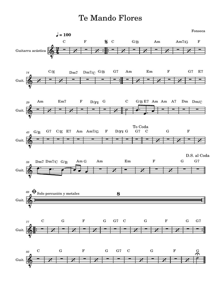 Te Mando Flores Chords and Lyrics | PDF