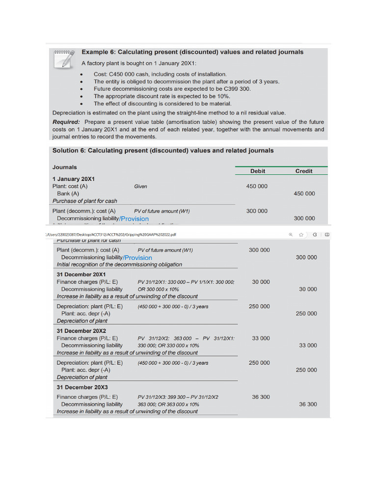 Example of Provision Capitaliased To The Cost of PPE | PDF