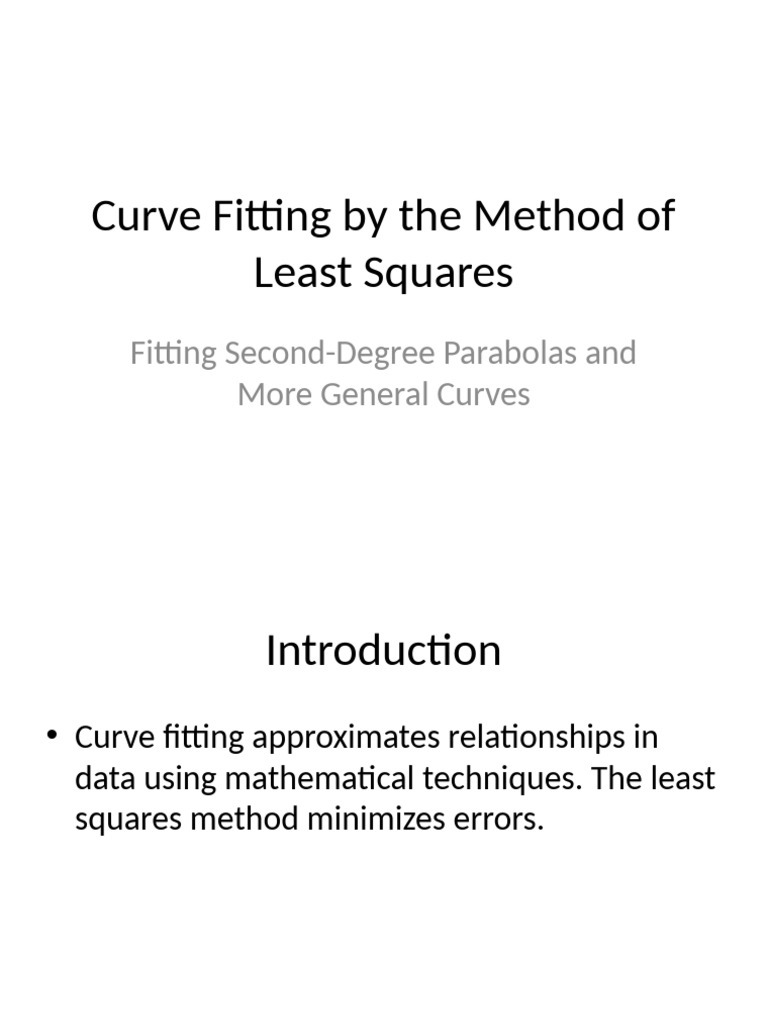 Curve Fitting Presentation | PDF
