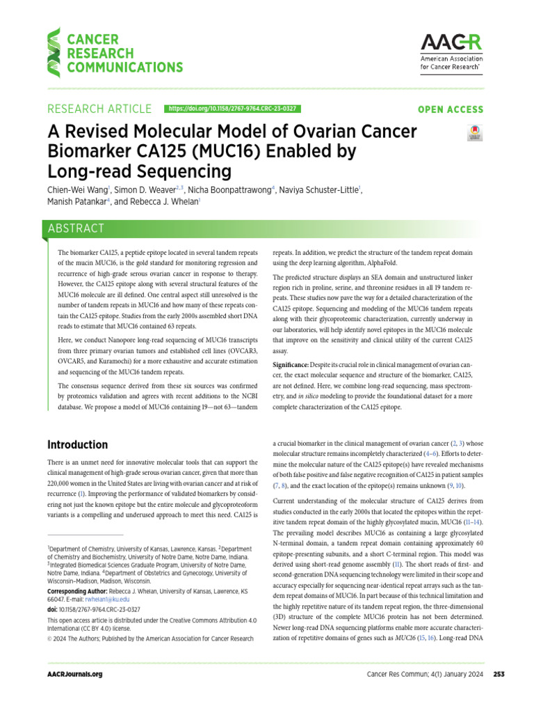 A Revised Molecular Model Of Ovarian Cancer | PDF | Complementary Dna ...