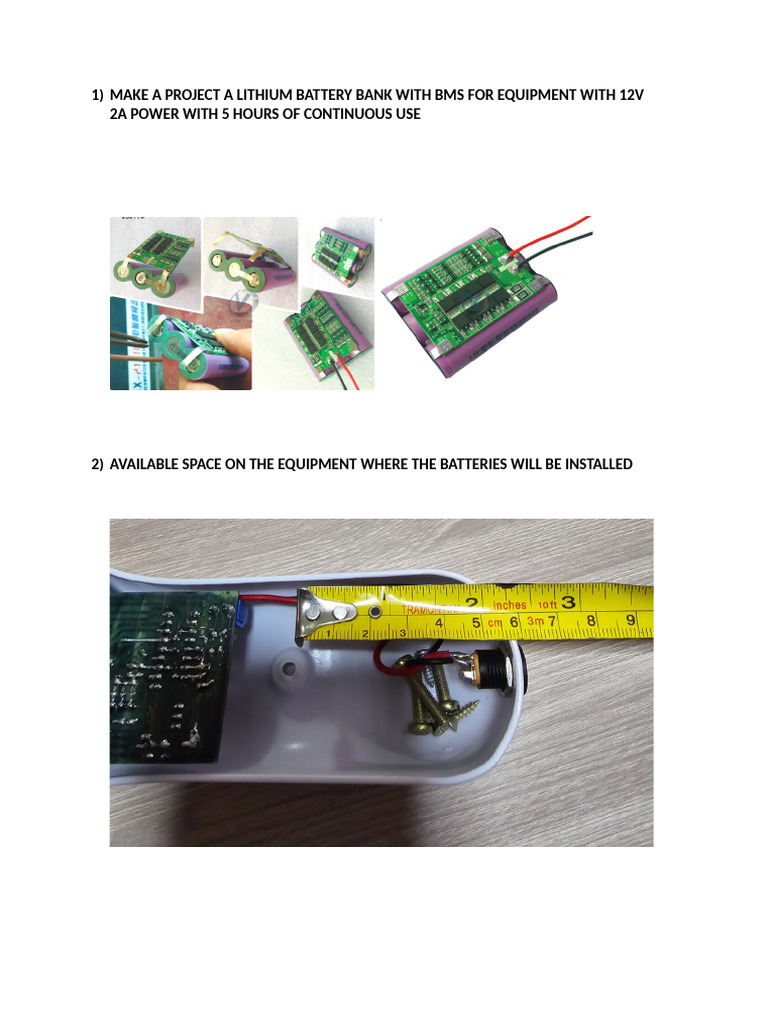 Make A Project A Lithium Battery Bank With BMS For Equipment With 12V ...