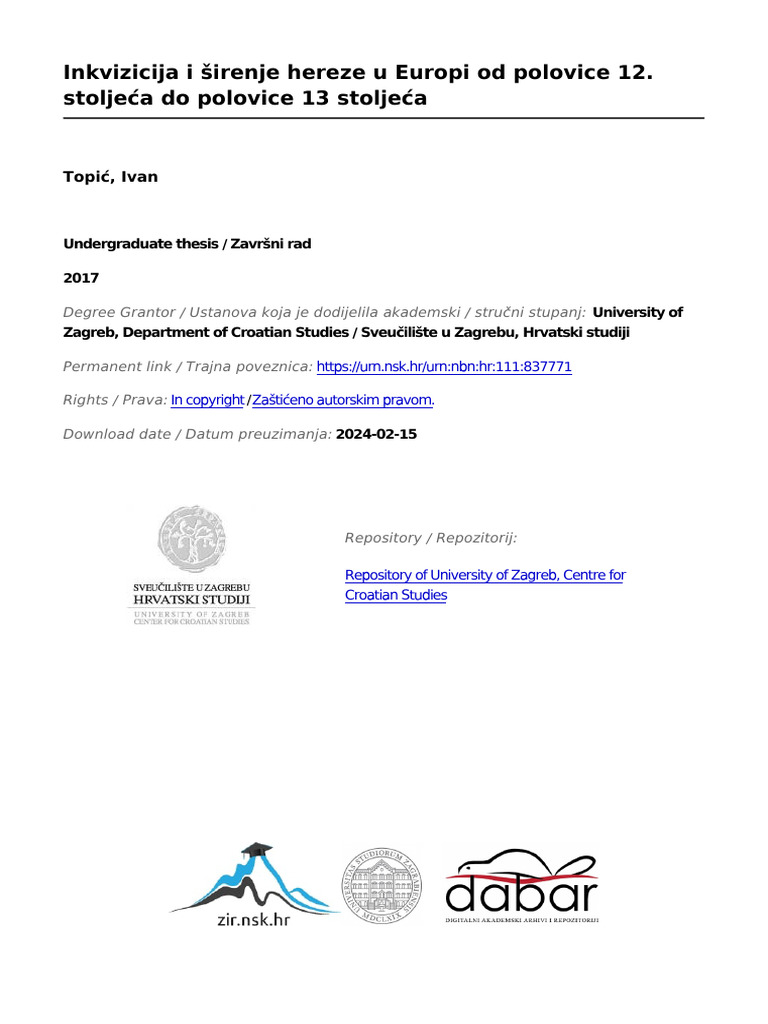 Topic Ivan Hrstud | PDF