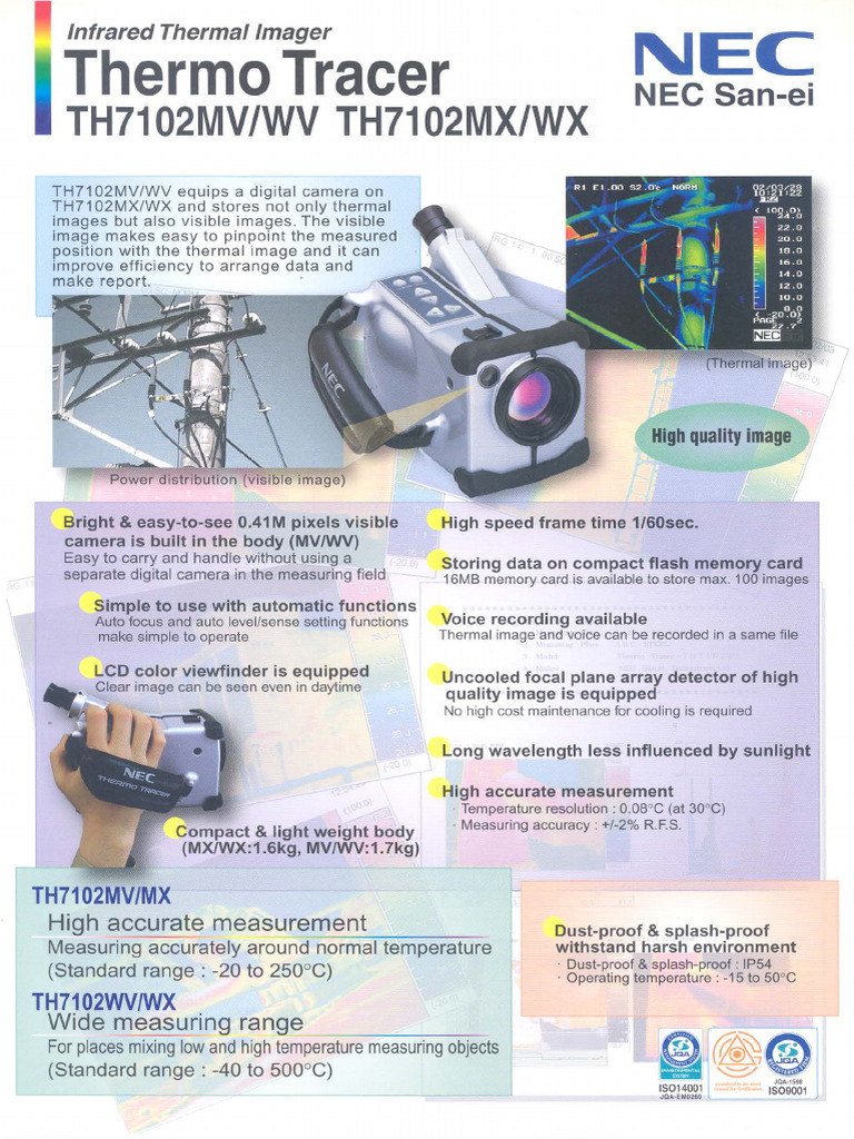 MANUAL TÉCNICO DA CÂMERA NEC TH7102MV - WV and TH7102MX - WX | PDF ...