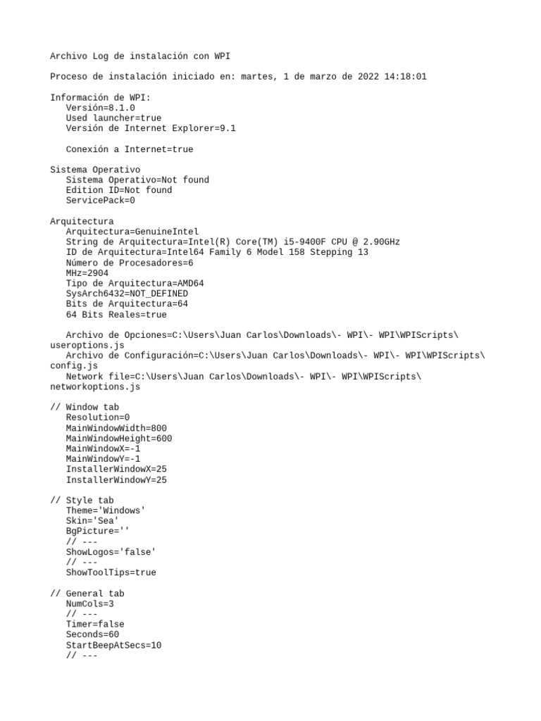 WPI_Log_2022.03.01_14.18.01 | PDF | Datos de computadora | Software del ...