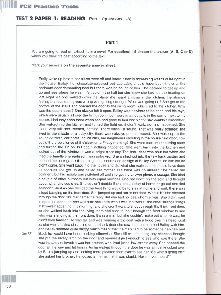 FCE Test 6 Reading | PDF