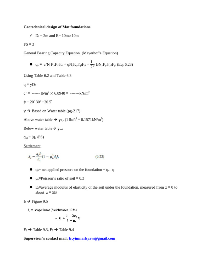 Geotechnical Design of Mat Foundations | PDF