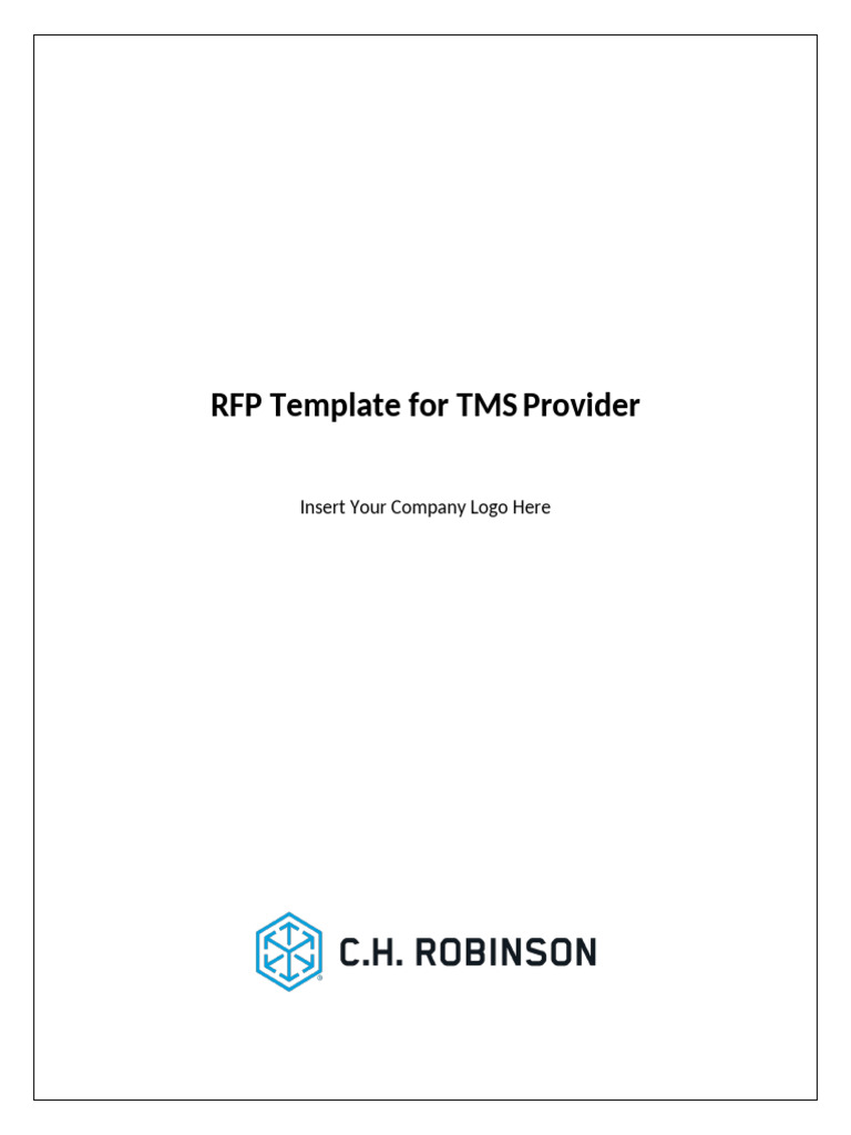 TMS Provider RFP Template | PDF | Supply Chain | Information Technology