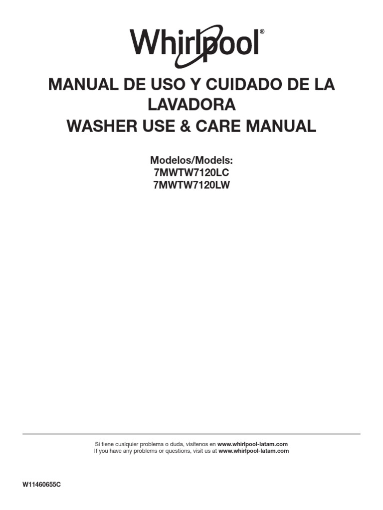 7MWTW7120LC Manual de Uso y Cuidado | PDF | Lavadora | Agua