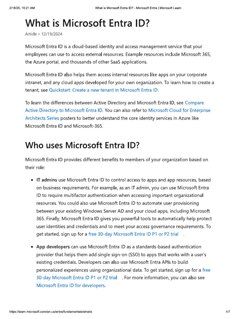 What Is Microsoft Entra ID | PDF