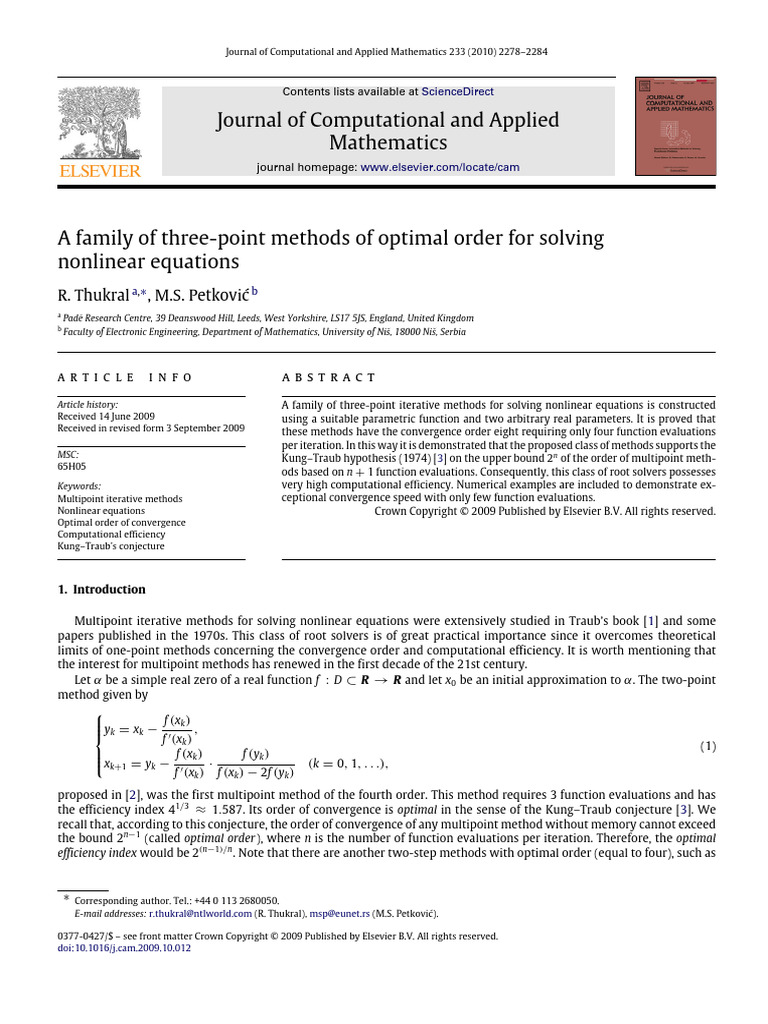 1 s2.0 S0377042709006906 Main | PDF | Mathematics | Mathematical Analysis
