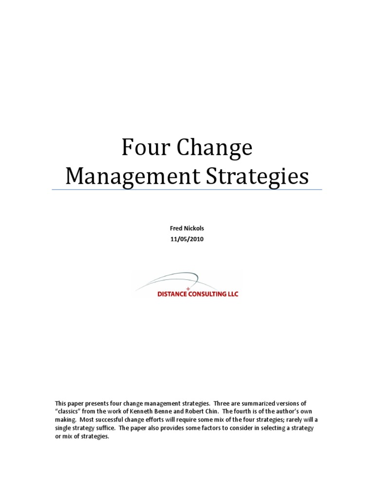 Change Management Four - Strategies | PDF