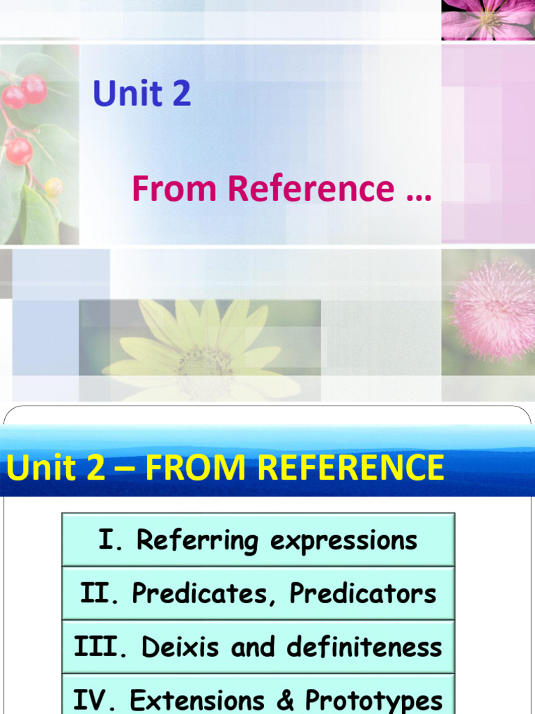 Understanding Referring Expressions and Predicates | PDF | Grammar ...