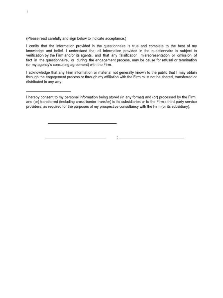 Personal Statement and Consent Form | PDF