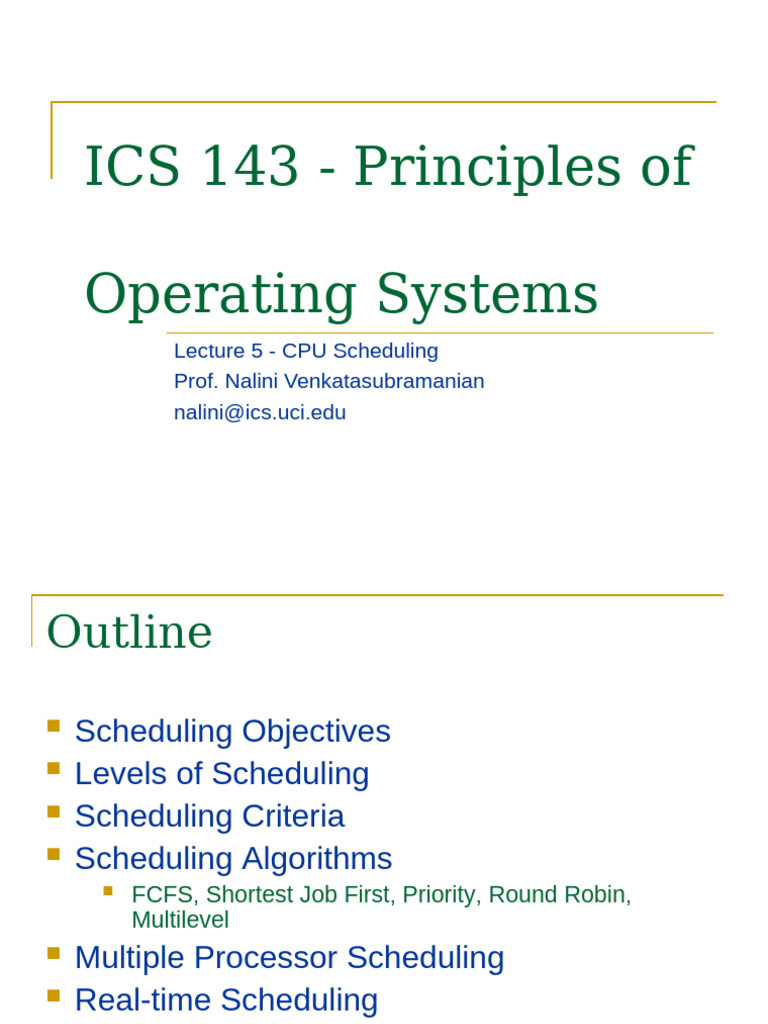 oslecture5 | PDF | Scheduling (Computing) | Process (Computing)