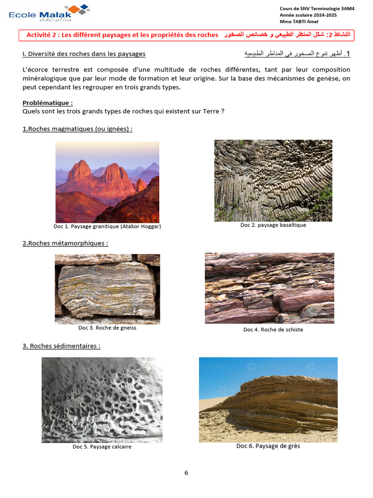 Types de roches et paysages associés | PDF | Porosité | Roche magmatique