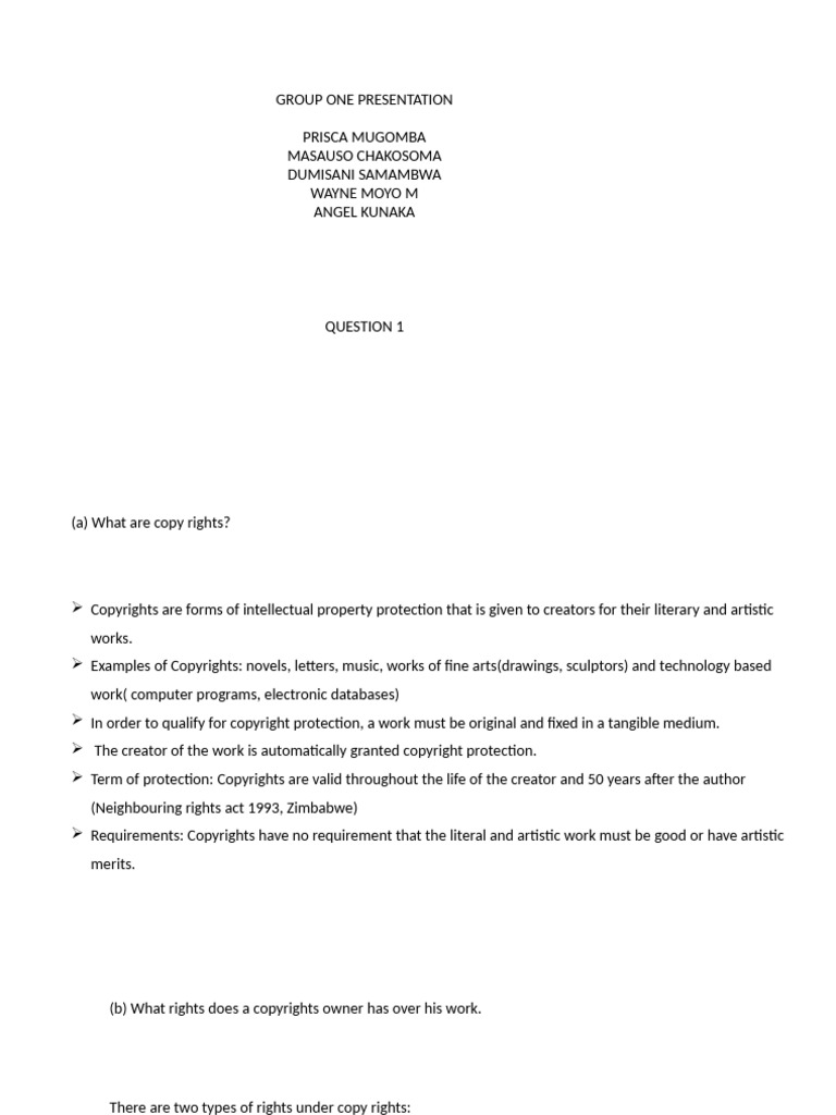 Group 1 IPR Presentation 2023 | PDF | Copyright | License