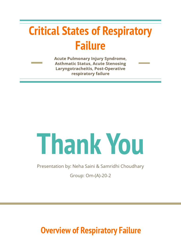 Critical States of Respiratory Failure | PDF | Respiratory Diseases ...