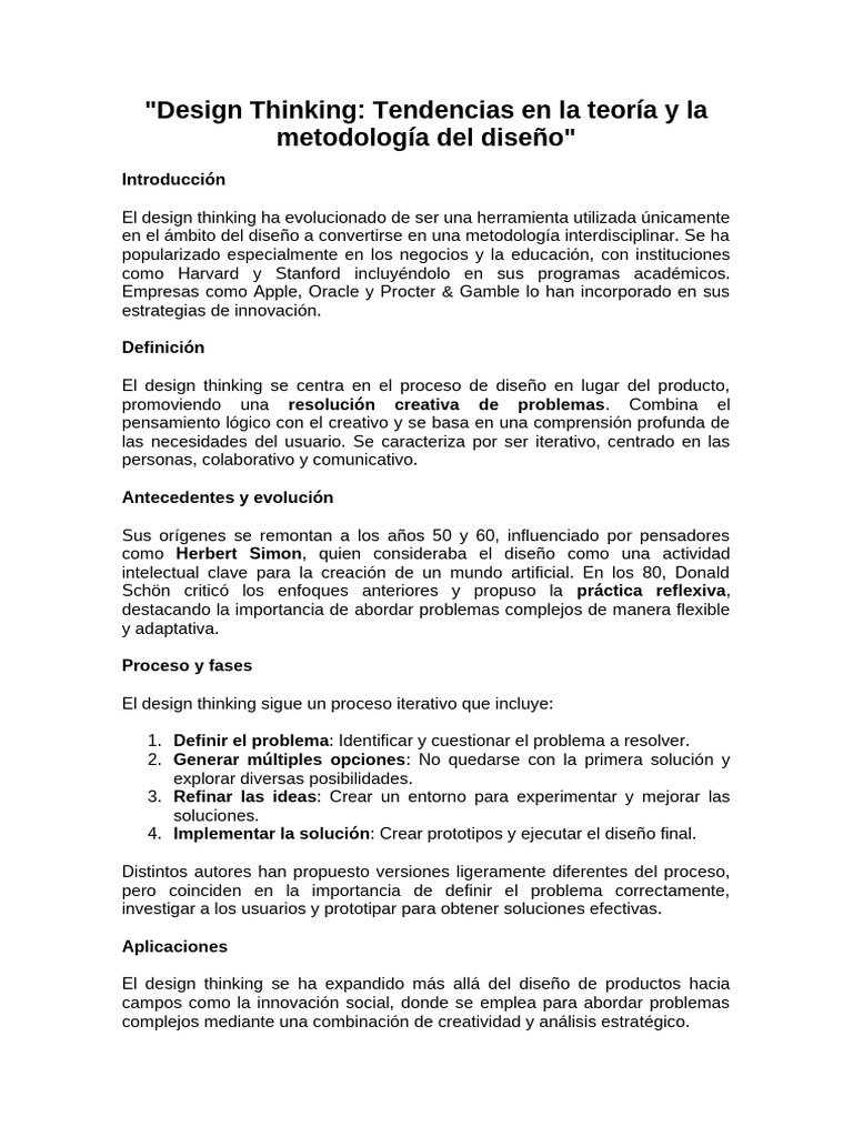 Design Thinking metodologia | PDF | El pensamiento de diseño | Diseño