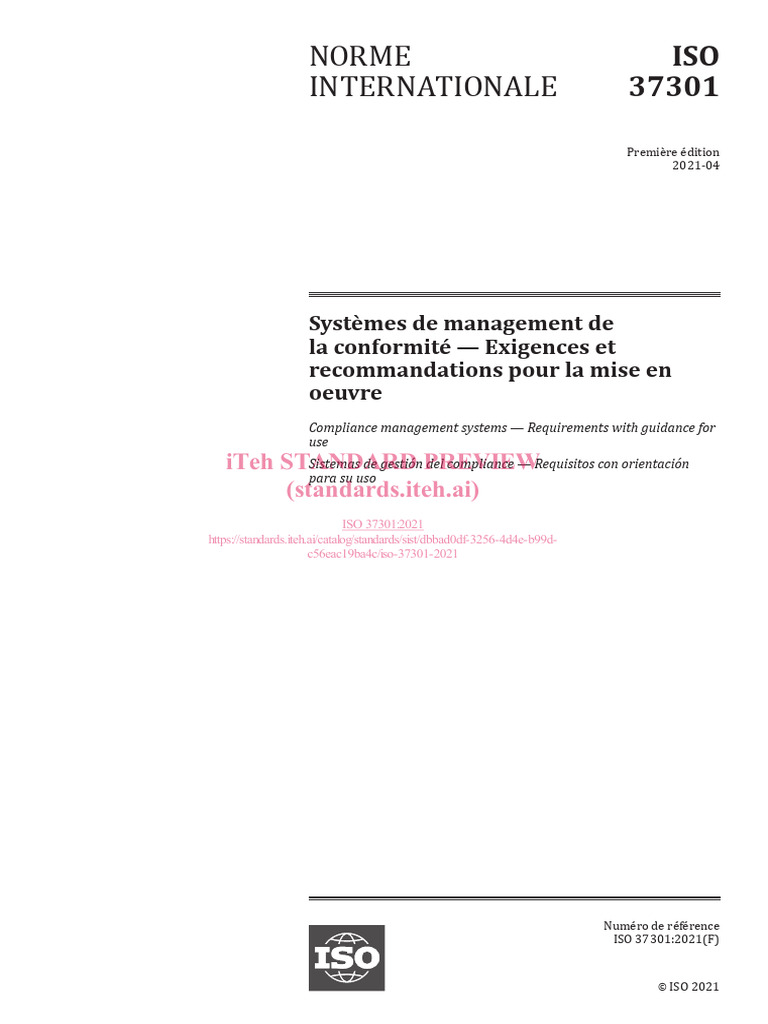 Iso 37301 2021 | PDF | Conformité | Audit