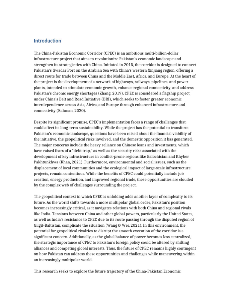 Introduction_CPEC | PDF | Economies | International Relations