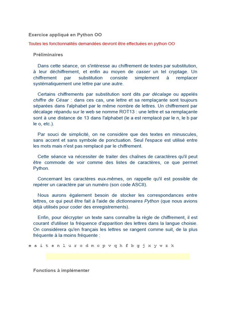 Chiffrement et déchiffrement en Python OO | PDF | Cryptage | Technique ...