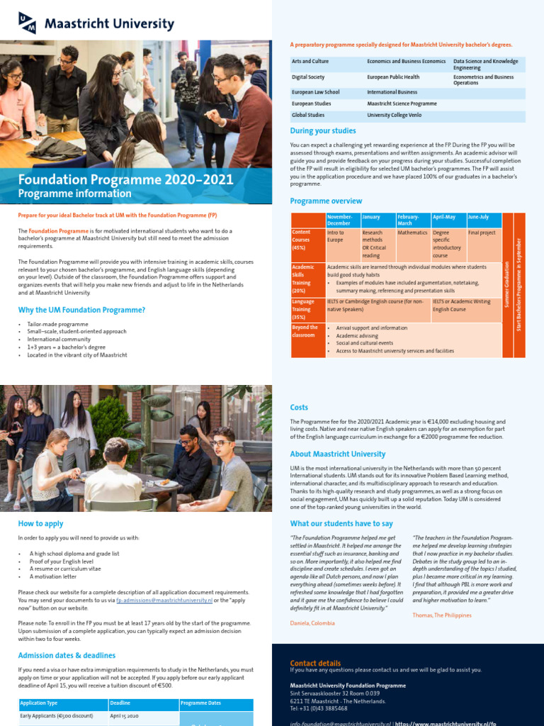 Maastricht University Foundation Programme | PDF | Intelligence | Learning