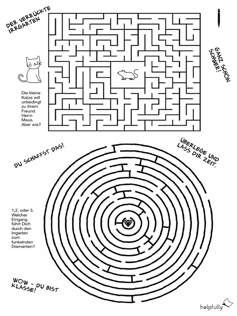 Irrgarten Labyrinth Kinder Vorlage Ausdruken Helpfully | PDF