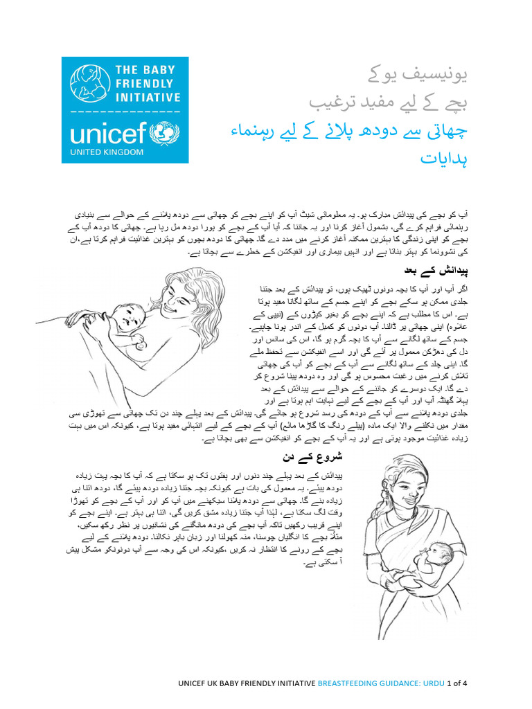 Breastfeeding Guidance Urdu | PDF