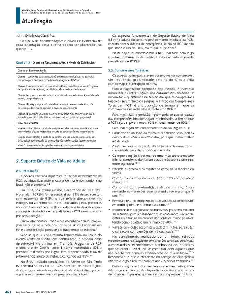 Atualização da RCP e Cuidados Emergenciais | PDF | Reanimação ...