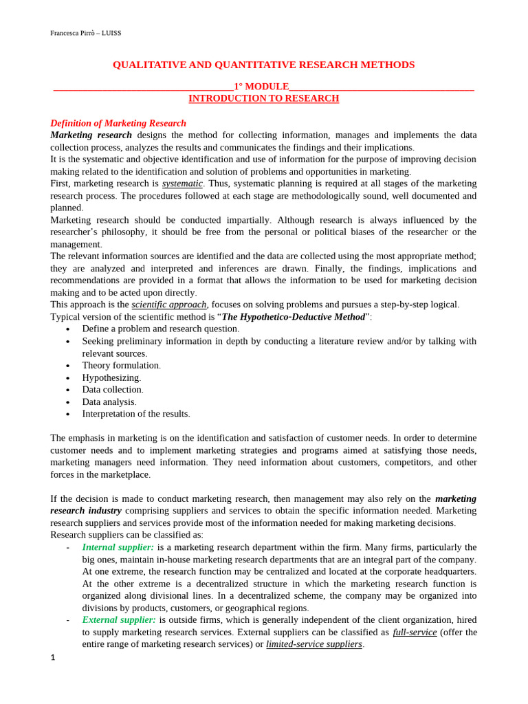 Marketing Research Methods Overview | PDF | Methodology | Causality