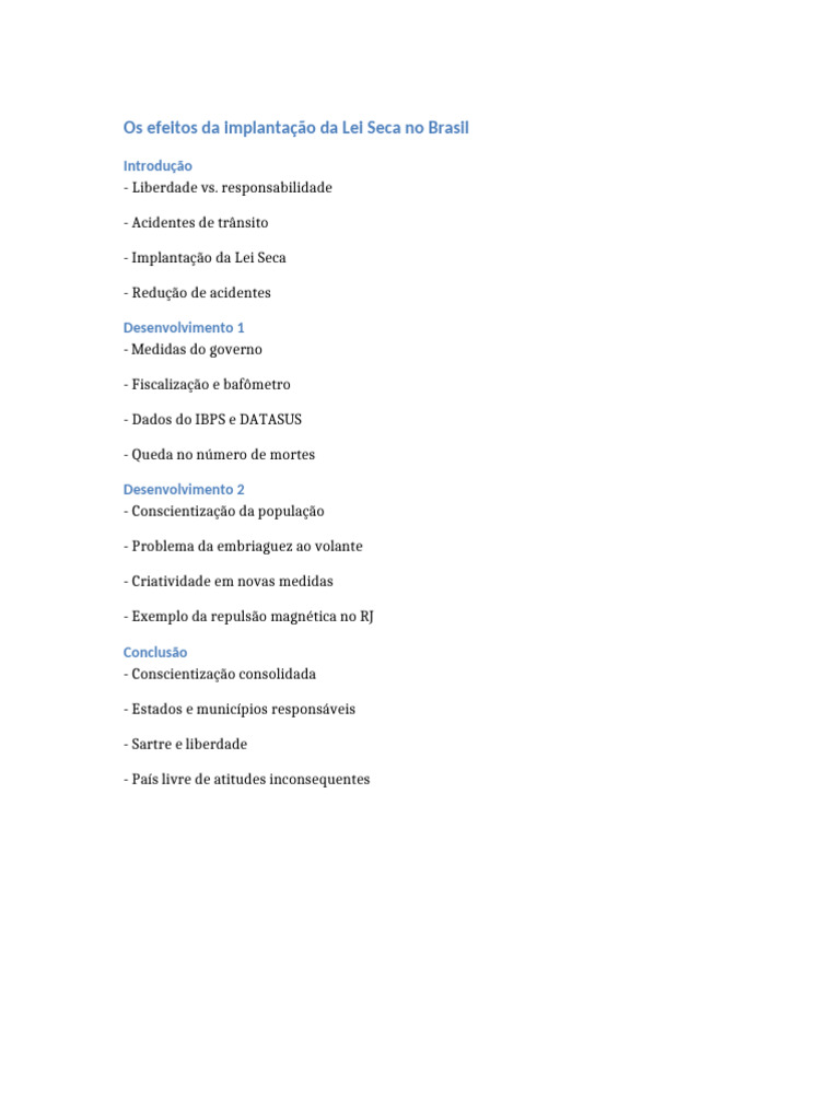 Efeitos da Lei Seca no Brasil | PDF | Inclusão (Educação) | Brasil